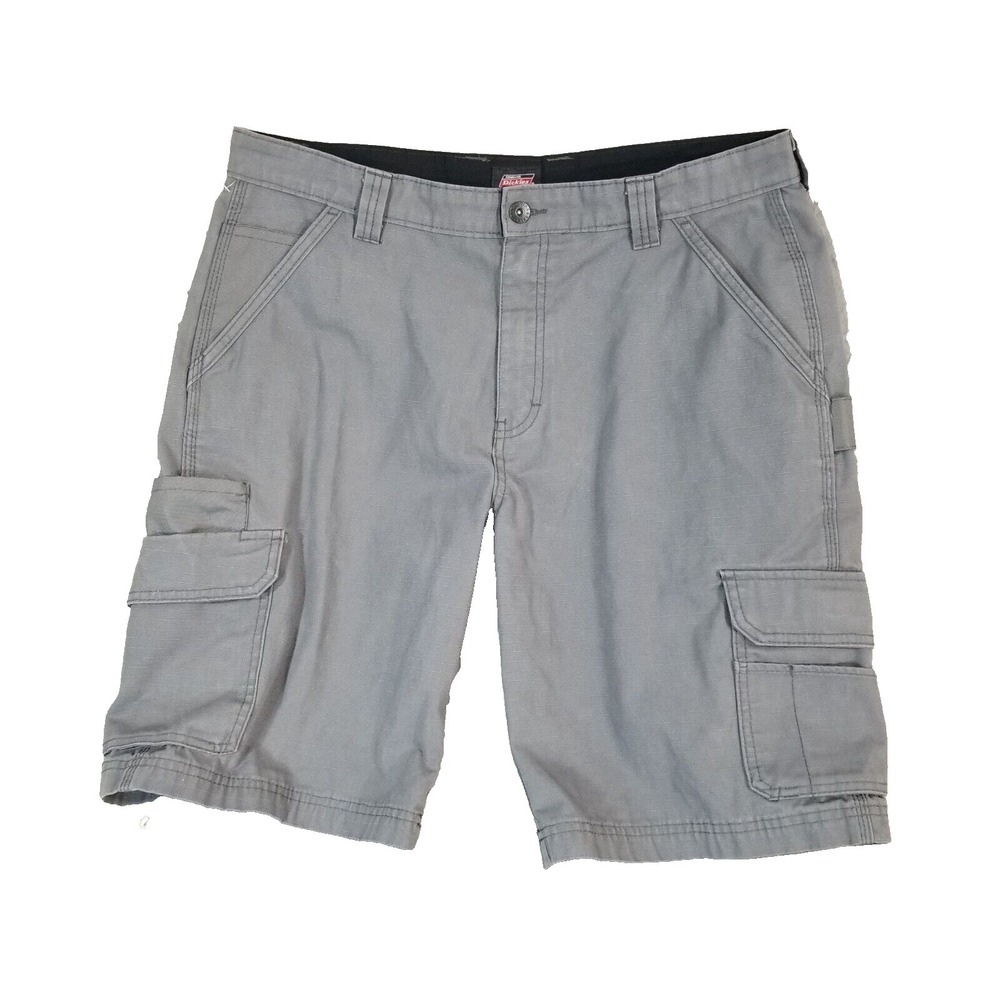 Dickies‎ cargo carpenter work shorts men's 34x11 Gray ripstop outdoor work